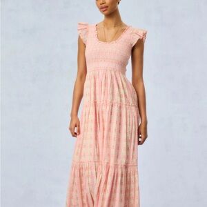 🌟🎀LoveShackFancy Pink Ruffle Maxi Dress